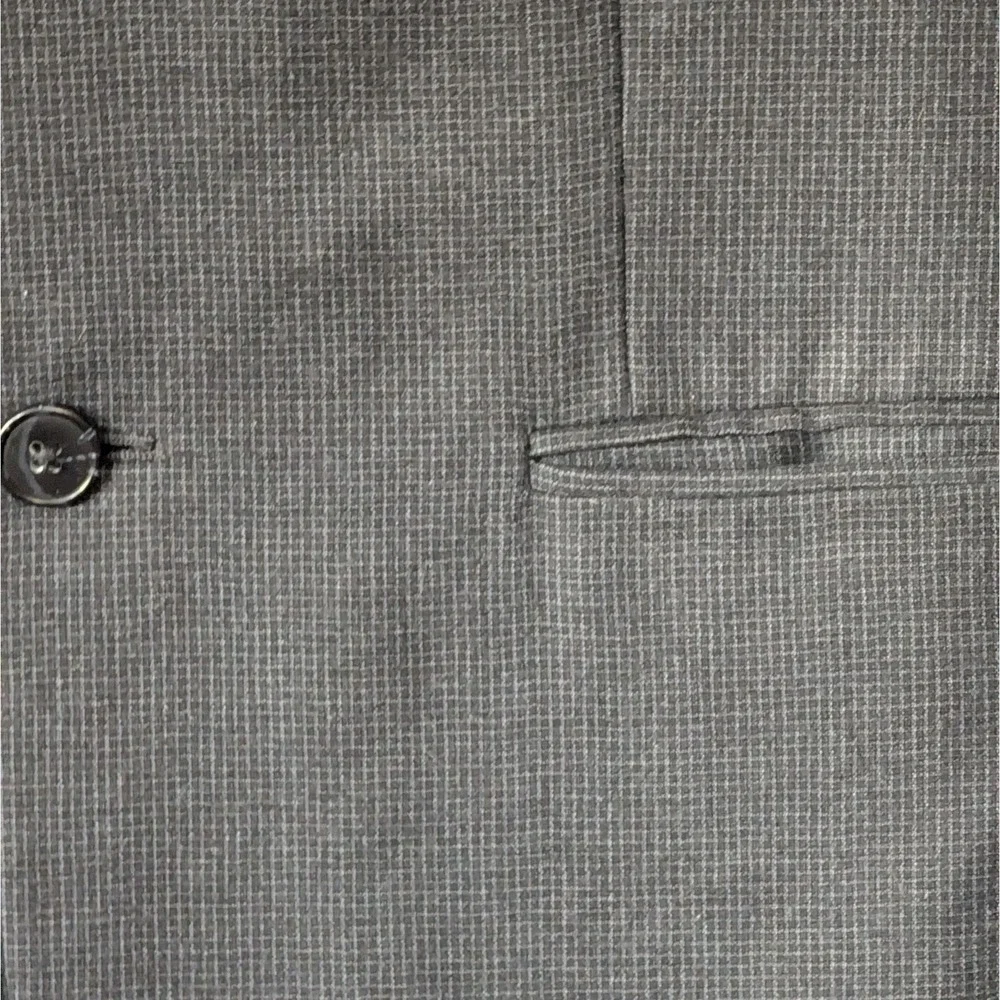 Jos A. Banks 37R Slim Fit Micro Plaid Wool Cashmere Academia‎ Men's Suit Jacket